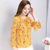 Summer Mid Sleeve Floral Chiffon Shirt for Women Loose and Fashionable Plus Size Shirt Versatile Temperament T-shirt Top