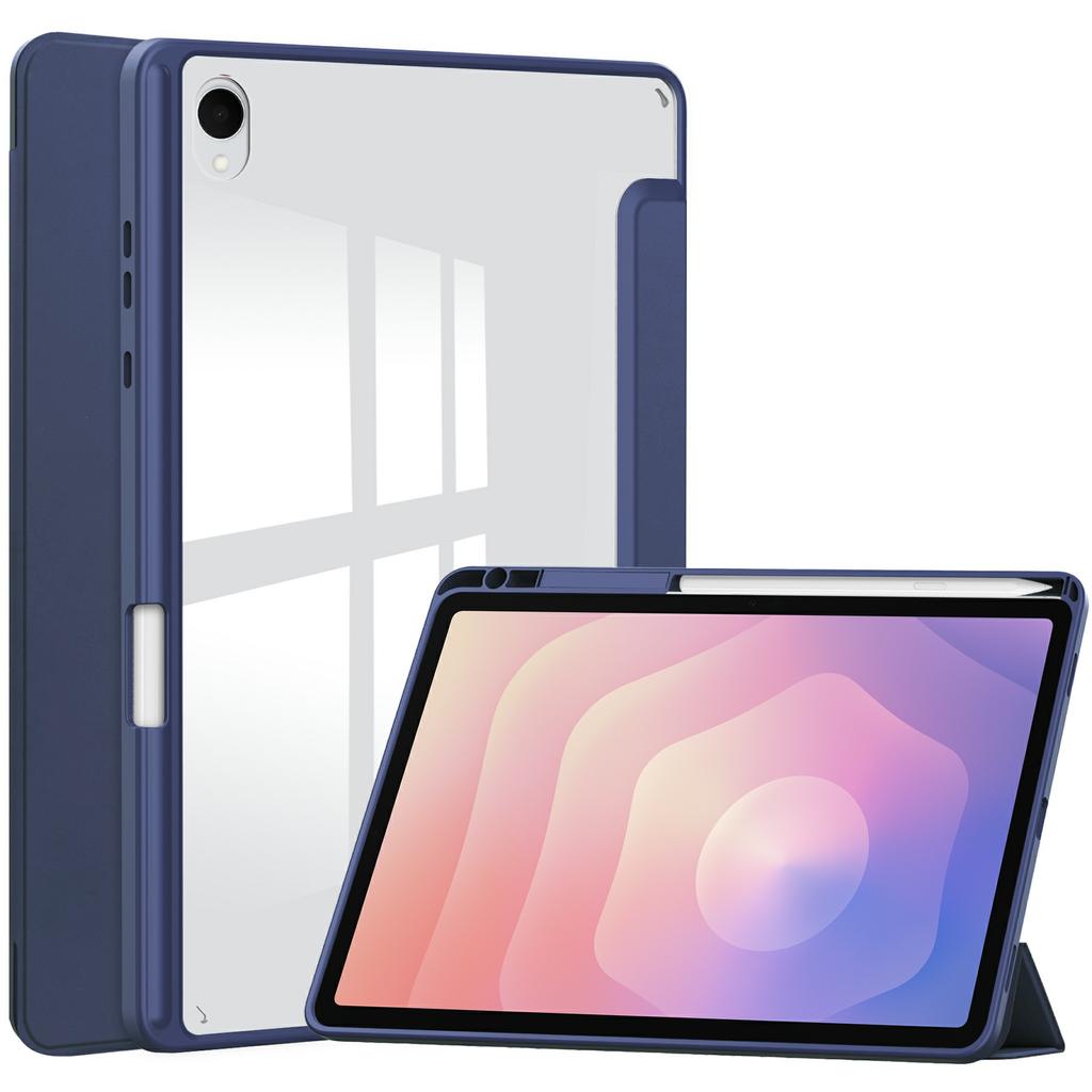 For Samsung Galaxy Tab S11 Case Clear Acrylic Leather Tablet Cover Support Auto Sleep/Wake