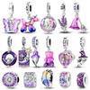 Медно-фиолетовая серия Подвески-бусины в форме пони, медведя, бабочки Для оригинального браслета 3 мм DIY Женские украшения Подарок