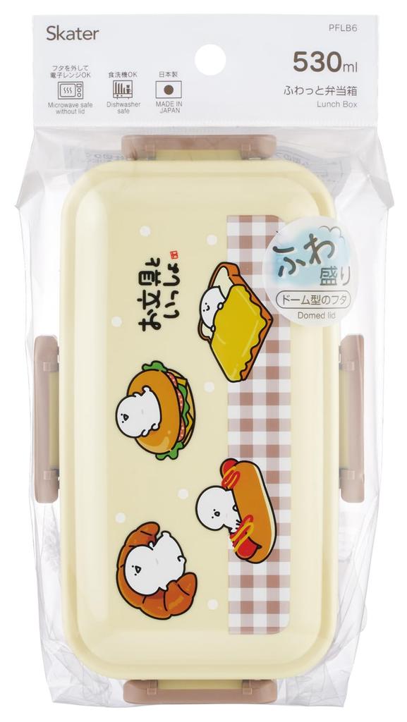 Skater Bento Fluffy Single 530ml Dishwasher and Microwave Made in Stationery Box, Serving, Tier, Capacity, Safe, Japan, Compatible, 26, PFLB6-A