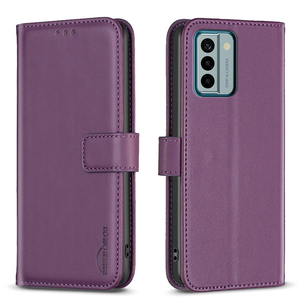 Чехол-кошелек для телефона Nokia C02,G42,G310,C110,C12,C22,C32,G22,G11,G21 из искусственной кожи с однотонным узором и отделениями для карт