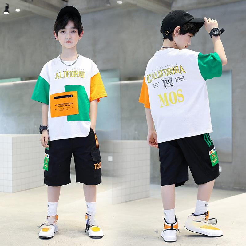 Детская одежда, летние костюмы для мальчиков, летние спортивные костюмы для мальчиков, тонкие летние модели, для больших детей