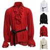 Comfortable Men Gothic Shirt M-3XL Medieval Ruffle Pirate