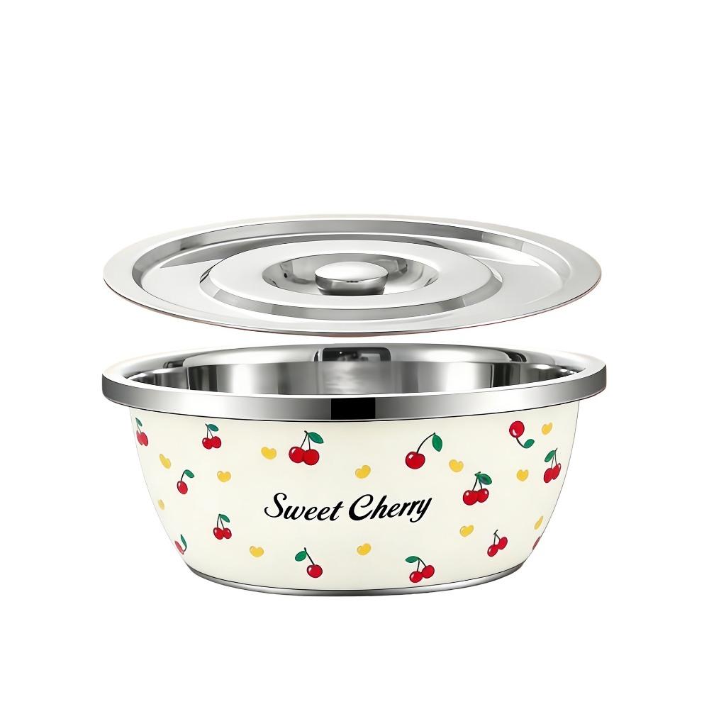 Nesting Salad Bowl Set Stainless Steel Lard Strainer Grease Container Kitchen Cooking