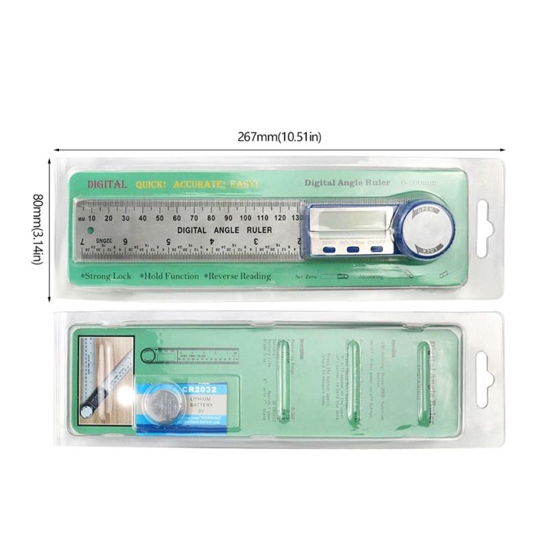 Steel Digital Protractor with Large LCD Display High Accuracy Digital Angles Gauges for Accurate Angles Measurements