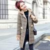 2024 зимняя одежда новое женское клетчатое шерстяное меховое интегрированное флисовое утолщенное теплое шерстяное пальто средней и длинной длины с капюшоном