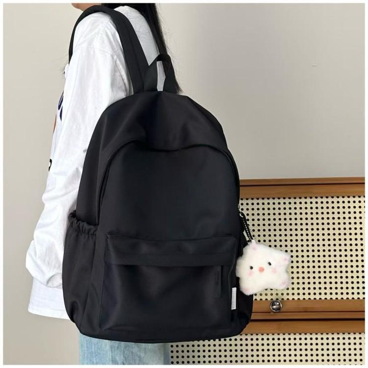 Backpack Minimalist Solid Color Lightweight School Bag for Middle High School College Girls Travel Casual Daypack
