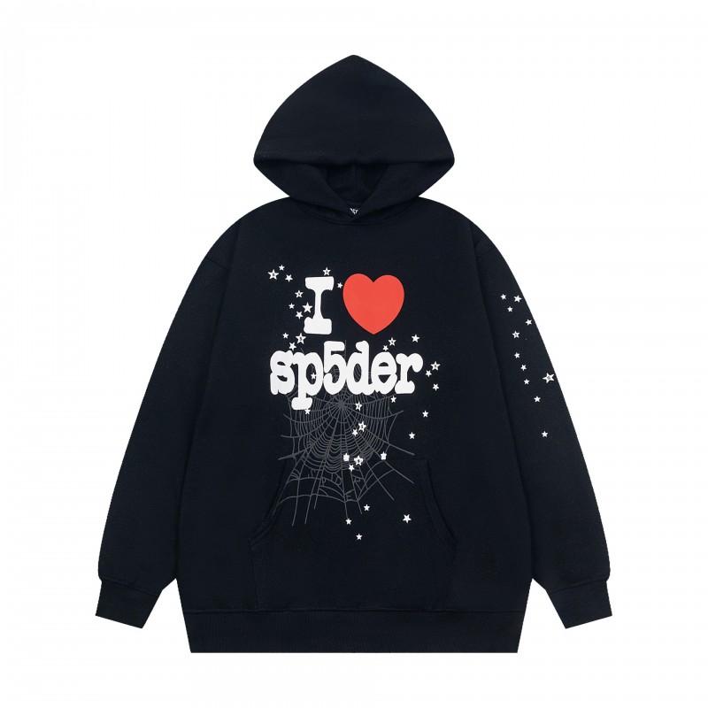 Mens Oversized Hooded Sweatshirt With Spiderweb Foam Print Cotton Fleece-Lined