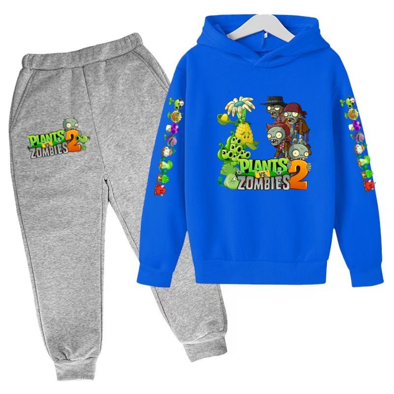 Kids Fall/Winter Hoodie Boy Girl Toddler Pullover 3-12Yrs Fashion Cartoon Game Print Clothes Casual Top+Pants 2P Sports Coat Set