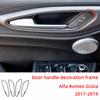 4pcs Inner Door Handle Frame Decoration Trim Strips Car Stickers For Alfa Romeo Giulia 2017- Interior