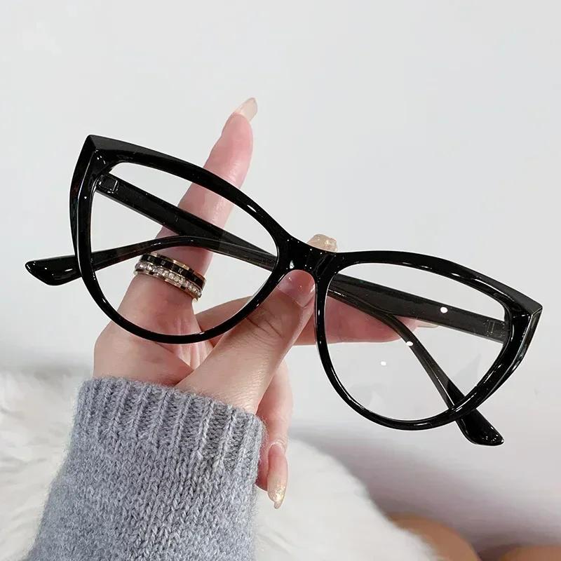 Men Women Finished Prescription Minus Eyeglasses Vintage Cat Eye Optical Glasses High Definition Myopia Eyeglasses 0-1.0-1.5-4.0