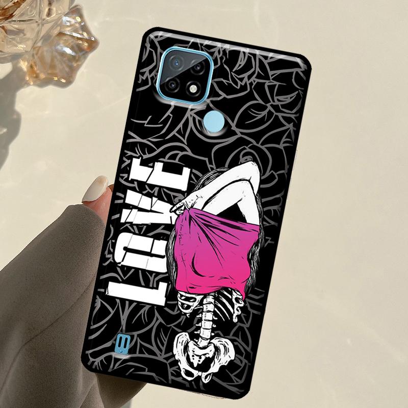 Skeleton Skull Art For Realme C67 C75 C61 C55 C53 C51 C21Y C25S GT 6 6T 5 GT7 Pro 10 11 12 13 14 Pro Plus Case