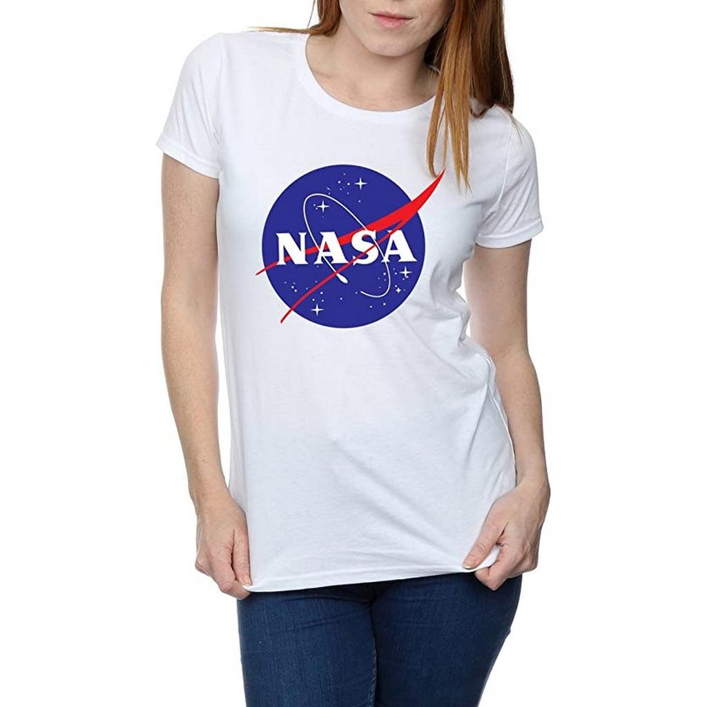 NASA Womens/Ladies Insignia Distressed Logo Cotton T-Shirt