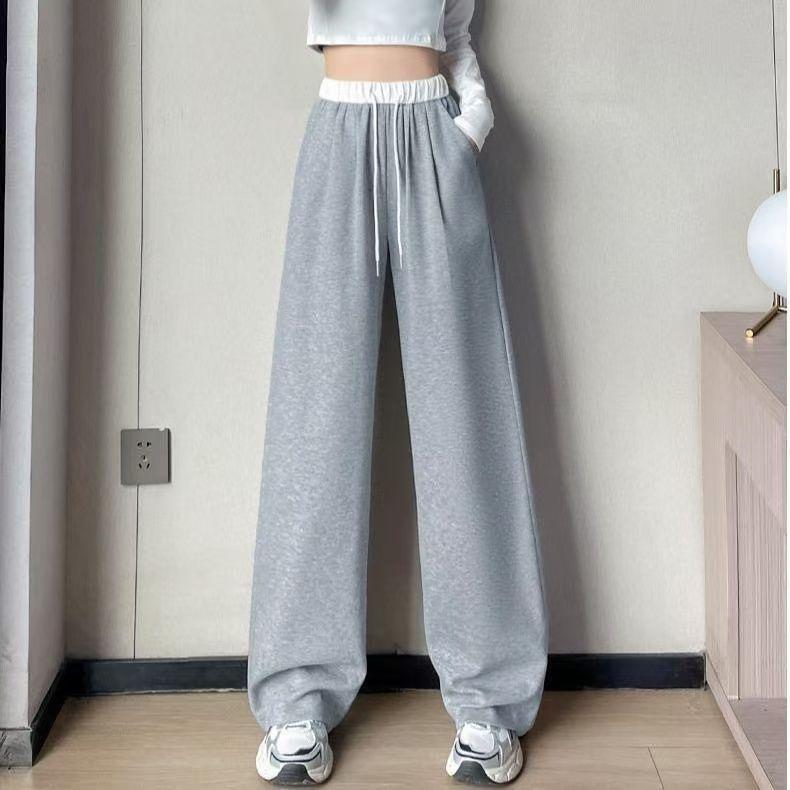 Black Sweatpants Spring, Autumn and Summer New Loose Casual Sweatpants for Women Drooping Wide-leg Pants