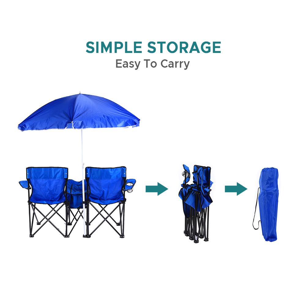 Складной стул, складной портативный стул для кемпинга, пляжа, лужайки и навеса, мешок для льда для двоих