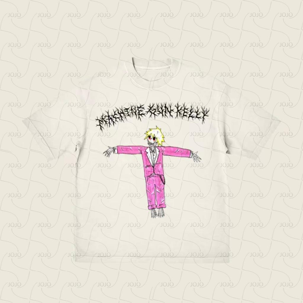 Machine Gun Kelly Same Style PUNK T-shirt, Lost American Album Tour Hip Hop Top, 3D Printed Pink MGK Day T-shirt for Rapper