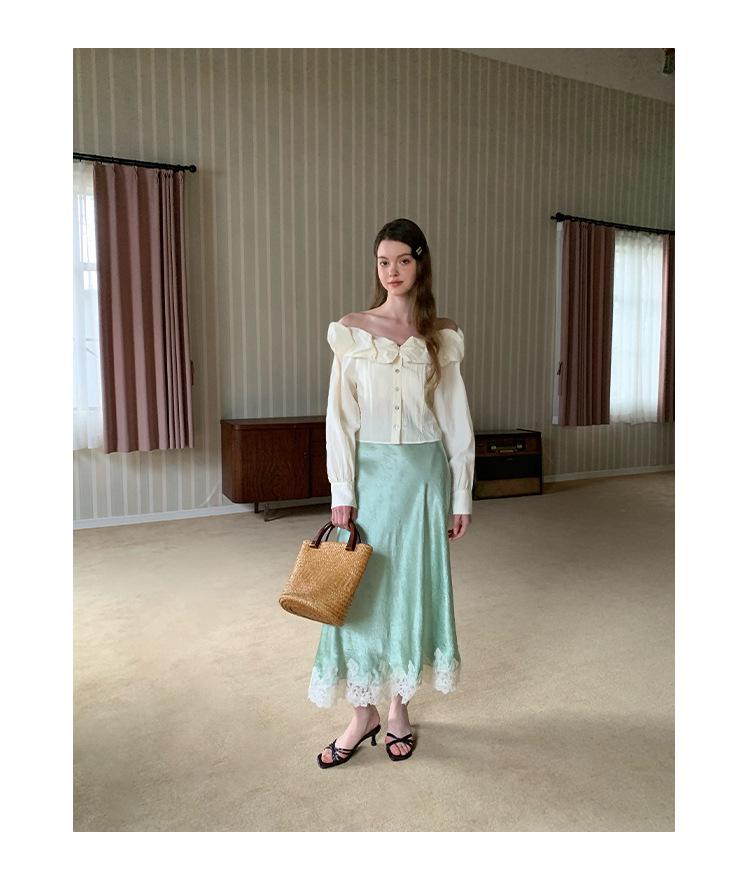 Интерпретируйте красоту элегантной французской атласной миди-юбки для женщин - Коллекция весна 2025 C3582