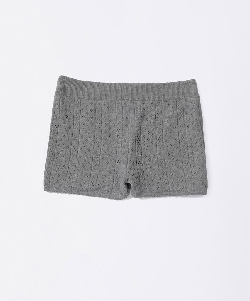 SCULPTOR Eyelet Knit Shorts Melange Gray
