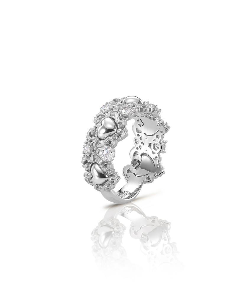 Trencadism Art Nouveau Heart Ring Silver 925 Ring Anr09Htst