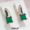 Кинель квадратный зеленый циркон английские серьги для женщин пистолет черные ювелирные украшения