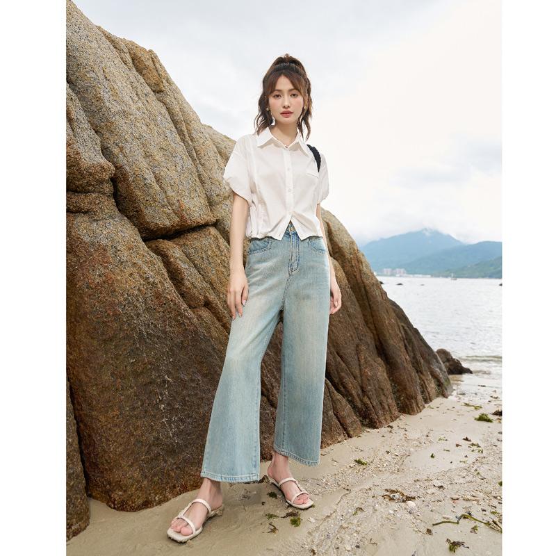 Mishow Женская рубашка, новинка 2023 года, летняя повседневная повседневная свободная нишевая рубашка с пышными рукавами, однотонная офисная женская одежда, топы MXC38C0073