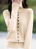 Cross2025 Women's Thickened High Collar Wool Sweater Coat - Autumn/Winter Temperament Simple Lapel Top