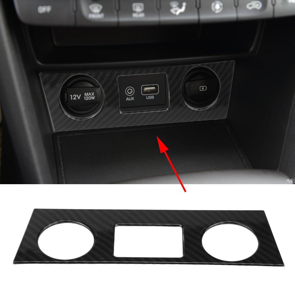 Interior Air Conditioner Button Cover Trim for Hyundai Encino Kauai Kona 1720 SUV Carbon Fiber