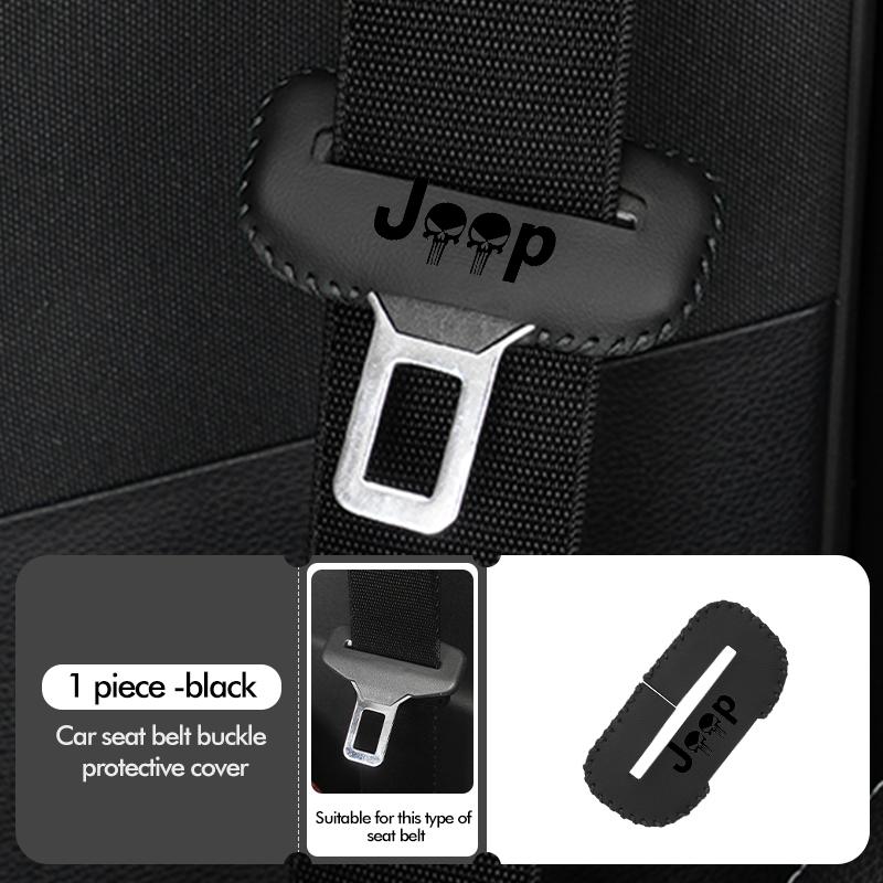 1/2pcs Car Leather Safety Belt Buckle Plug Protective Covers Interior Accessories For Jeep Grand Cherokee Patriot Renegade AMP1
