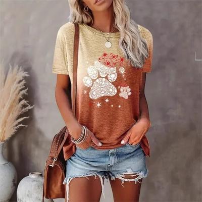 Летние повседневные высококачественные женские футболки с принтом с коротким рукавом