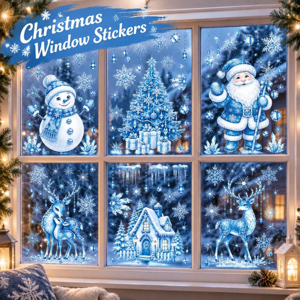 Reusable Stickers Christmas Window Stickers Christmas Static Window Stickers Home Decoration