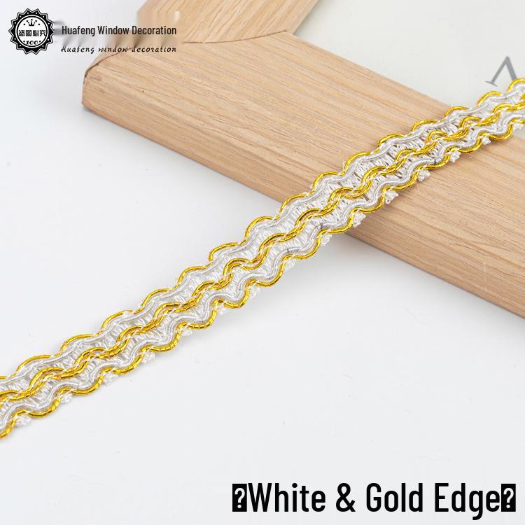 Кружевная отделка Gold Thread шириной 1 см - 11 м для штор, дивана, обуви, шляп и аксессуаров