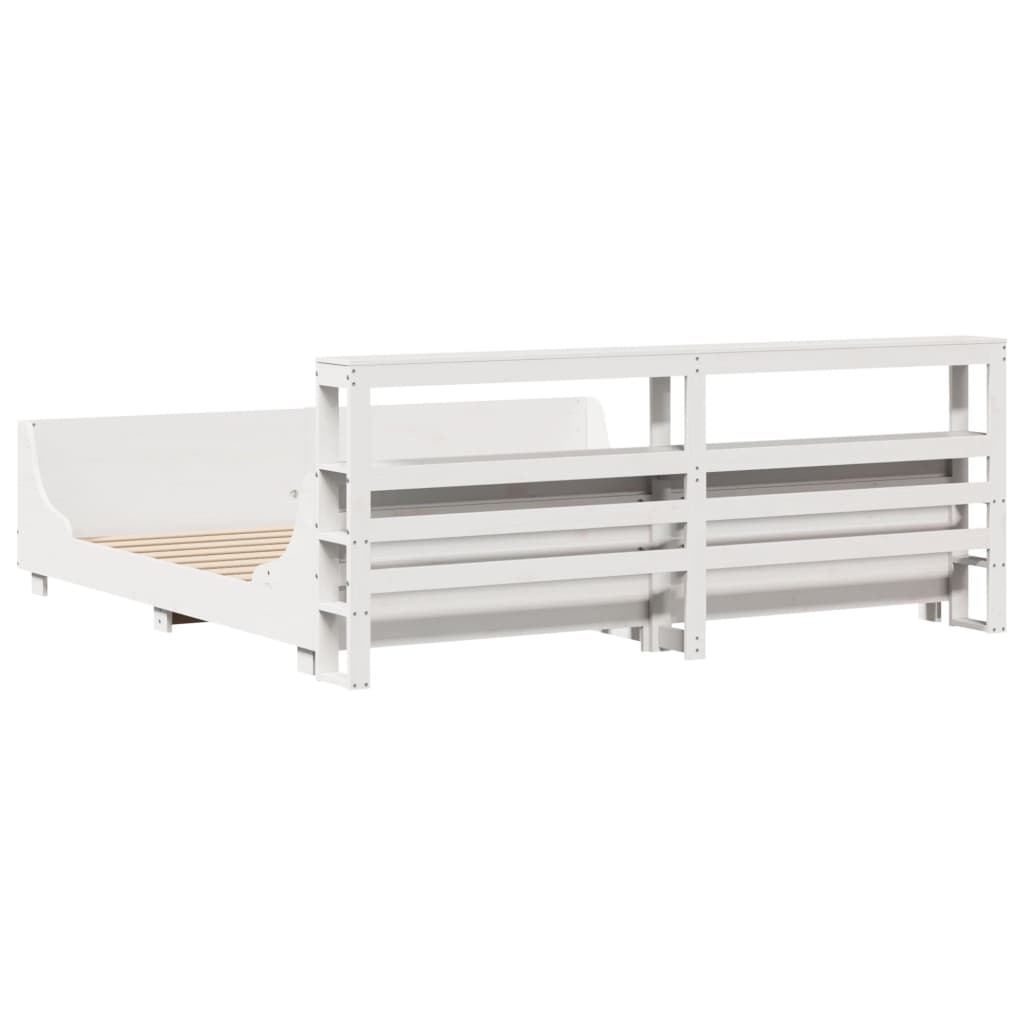 Solid Wood Bed without Mattress White 180x200 cm Pine Wood