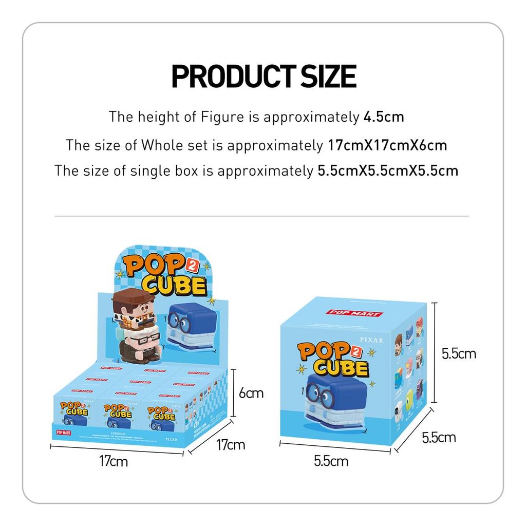 POP MART POP Series Pop Mart Gachapon Blind Box Figure Plastic Model Premium Toy Soft Vinyl Original Character Birthday Gift Disney/Pixar CUBE-2 [1