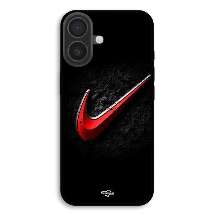 Coque de téléphone - MANIACASE - iPhone 16 - Silicone TPU - Souple - Nike logo rouge