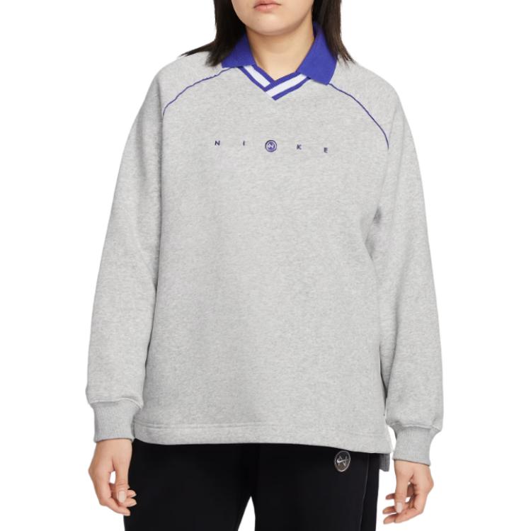 Nike Спортивная одежда Phoenix Fleece Свободного кроя Футболка-поло с длинным рукавом Женские топы IF0257-043