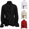 Comfortable Men Gothic Shirt M-3XL Medieval Ruffle Pirate