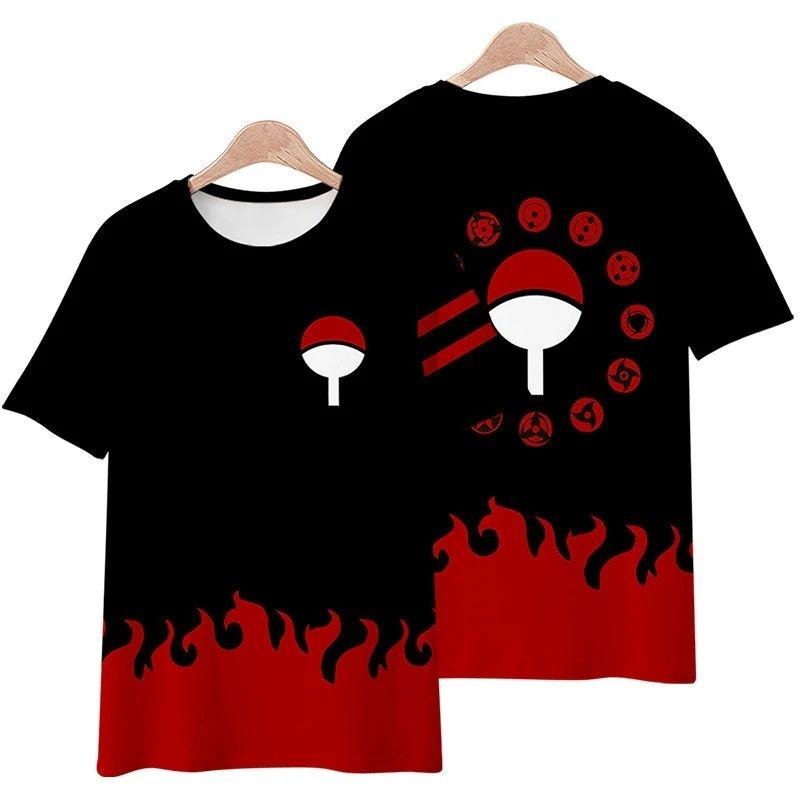 Hokage Anime Men's 3D Printed T-shirt Japanese Harajuku Style Short Sleeve Top Fashionable Summer Casual Comfortable Round Neck Clothing