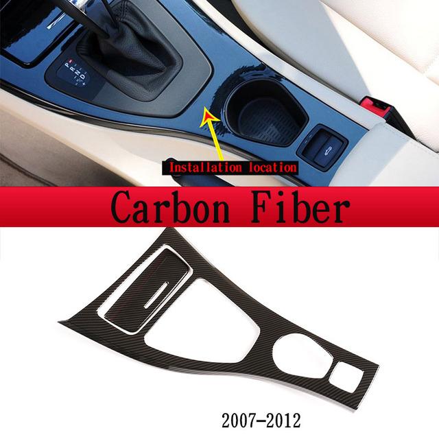 Левый руль для BMW 3 серии E90 E92 E93 2005-12 ABS карбоновое волокно/серебристая центральная консоль рамка рычага переключения передач наклейка на панель автомобиля