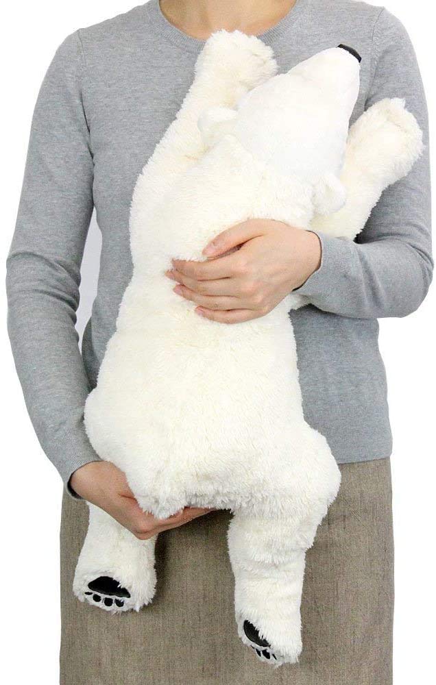 Carolata Polar Bear Plush Toy Realistic Bear Animal Toy Doll Gift Present Birthday Christmas Present (Large/Nestling Series/Soft Touch) (Twice Tested)