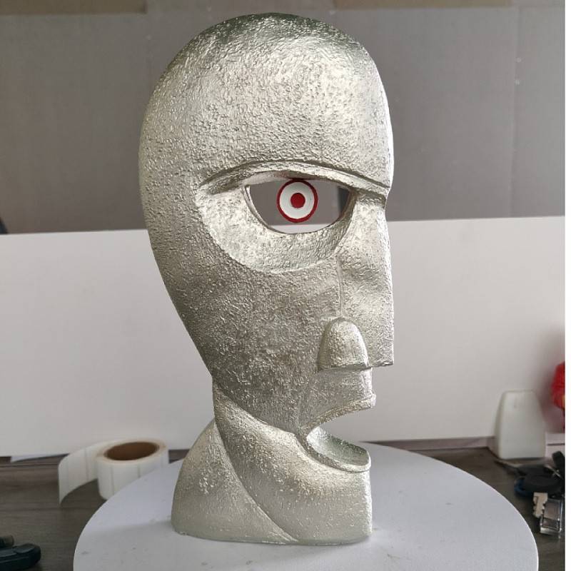 Bell Head Resin Sculpture With Carving Art For Garden Patio Outdoor Decor