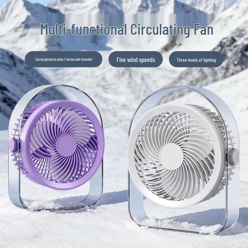 Compact Electric Desktop and Wall-Mounted Fan for Dorms and Home