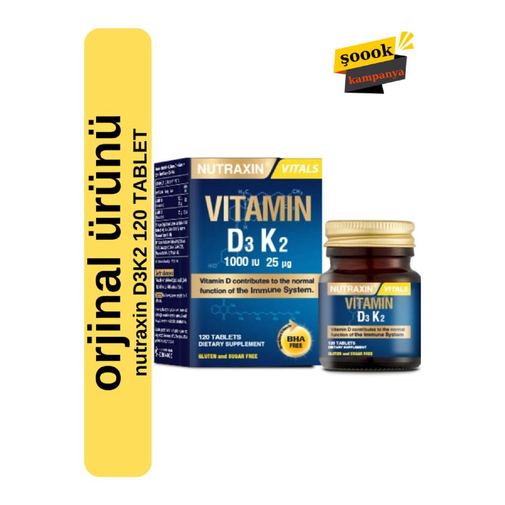 D3k2 120 Tablets - 1000 Iu Vitamin D3, 25 Mcg Vitamin K2