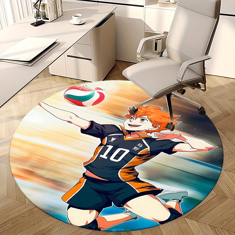 1 шт. Haikyuu Кагеяма Тобио Волейбол Аниме Дизайн Круглый Ковер - Коврик под Кресло