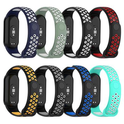Спортивный силиконовый ремешок для браслета Xiaomi Mi Band 8, двухцветный браслет