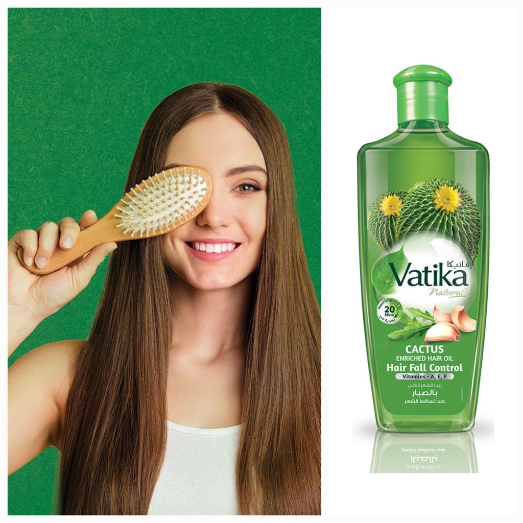 Hair Oil with Cactus Extract Hair Fall Control Dabur Vatika Naturals