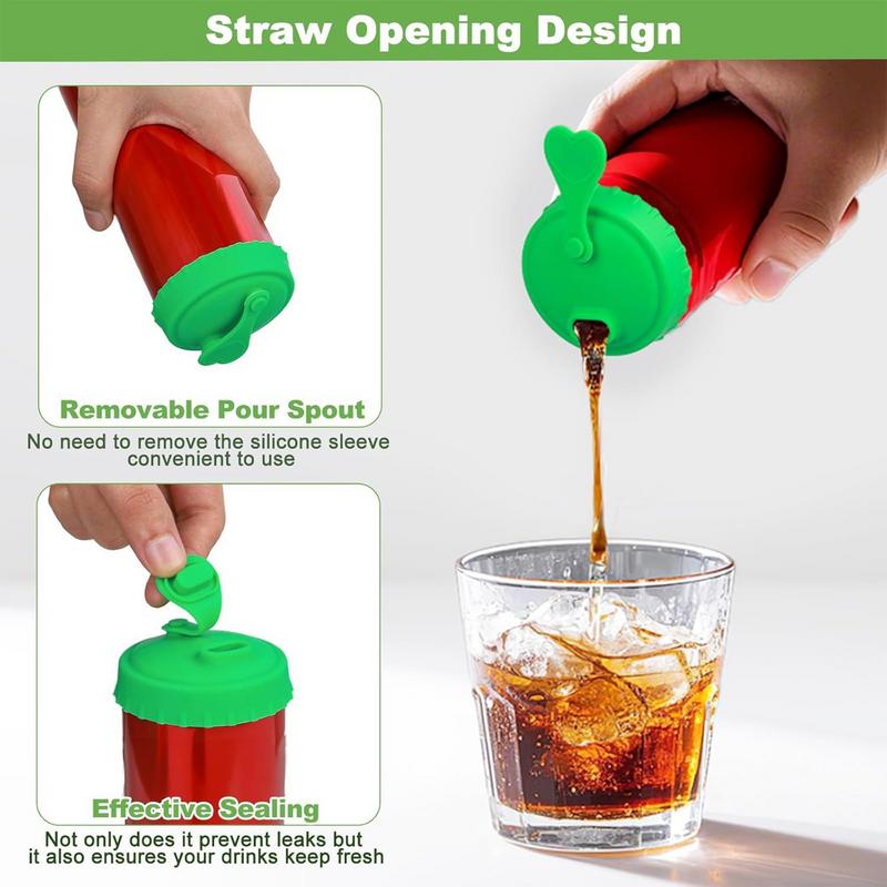 6pcs Silicone Soda Can Lid Reusable Can Stopper For Soda Beer Drinks Juice C Oke Beverage Cap Cover Fits Standard C Oke Can