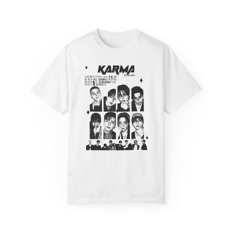 Stray Kids Karma T-shirt Vintage Stray Kids Bootleg SKZ Karma Era Retro Stray Kids Merch Kpop Graphic 90s Style Kpop