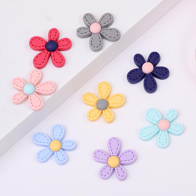 DIY Resin Five-Petal Flower Accessories for Hair and Phone Case Decoration