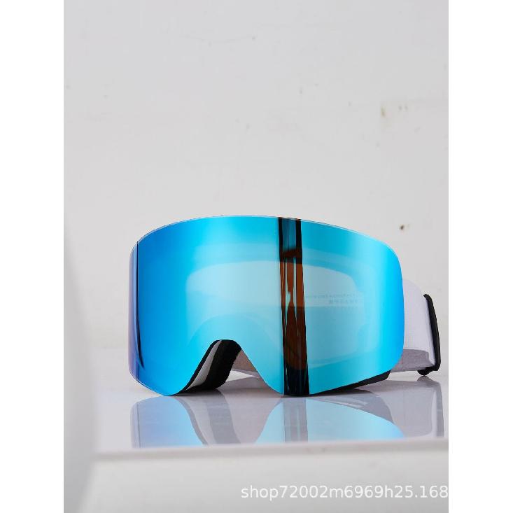 Ski goggles with double layers, anti-fog, anti-wind and sand, compatible with prescription glasses, magnetic dual lenses, UV protection