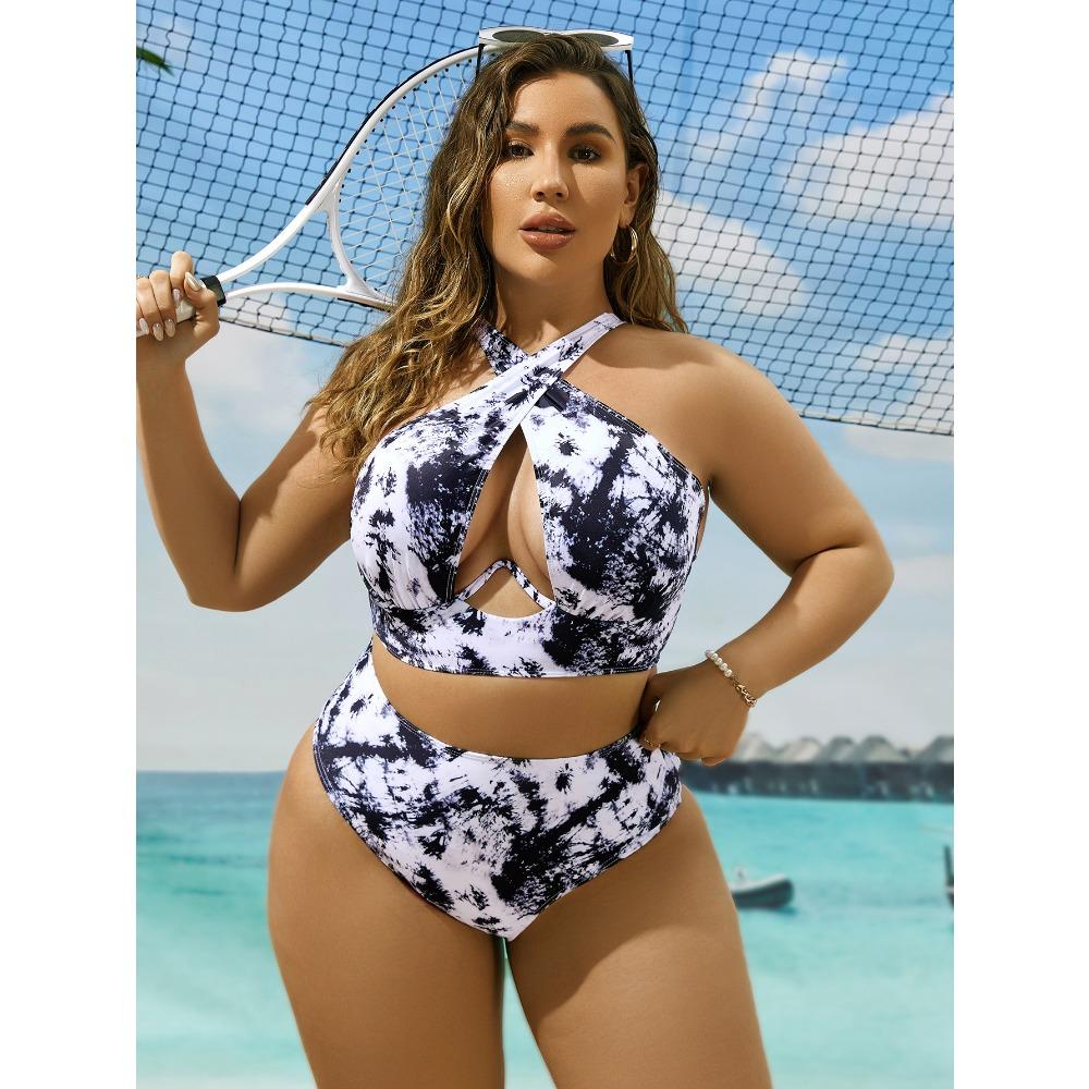 Новые сексуальные бикини с высокой талией, женский купальник, женский комплект бикини с принтом, большой размер, купальный костюм, летний бикини